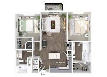 Floor Plan  Two bedroom floor plan image at Wayfern Apartments in Sandy Springs GA