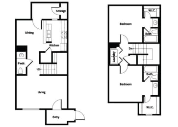 Floor Plan  B2TH Floorplan Image at Park Village in Conroe TX
