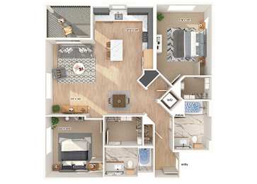 Floor Plan  B3 Floorplan Image at Chroma Apartments in Canoga Park CA