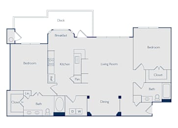 Floor Plan  Two bedroom floorplan image at Callista Hill Country Apartments in Austin TX
