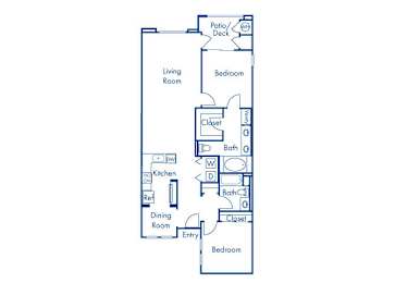 Floor Plan  Two bedroom floor plan at Campana Crown Valley Apartments in Mission Viejo CA