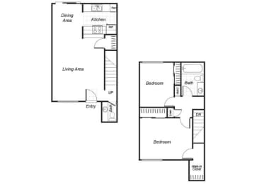Floor Plan  two bedroom floor plan at Westchester Park apartments