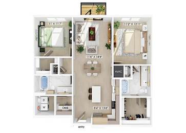 Floor Plan  Two bedroom floor plan at 333 Ellington in Gaithersburg MD
