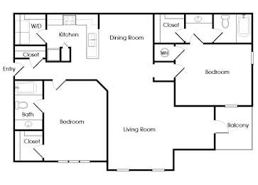 Floor Plan  Two bedroom floor plan image at Chroma Park Apartments in Austell GA