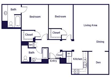 Floor Plan  Two bedroom Floorplan Image