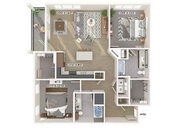 Floor Plan  Two bedroom floor plan floor plan at 1900 Parmer Apartments in Austin TX
