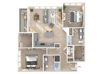 Floor Plan  B3 Floorplan Image at Verge Apartments in Atlanta GA
