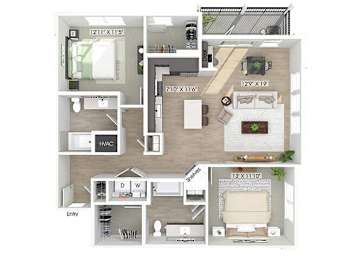 Floor Plan  Two bedroom floor plan image at Wayfern Apartments in Sandy Springs GA