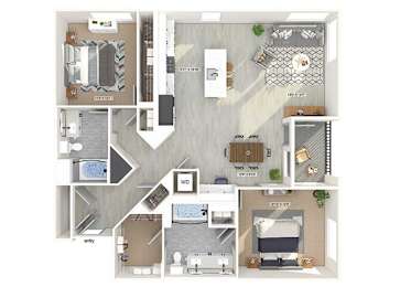 Floor Plan  B4 Floorplan Image at Chroma Apartments in Canoga Park CA