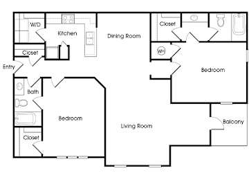 Floor Plan  Two bedroom floor plan image at Chroma Park Apartments in Austell GA