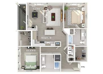 Floor Plan  Two bedroom floor plan at Station 316 in Woburn MA