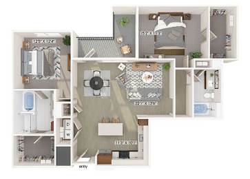 Floor Plan  Two bedroom floor plan floor plan at 1900 Parmer Apartments in Austin TX