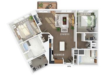Floor Plan  Two bedroom floor plan at Jayden Apartments in Peabody MA