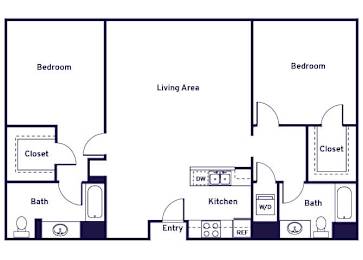 Floor Plan  Two bedroom Floorplan Image