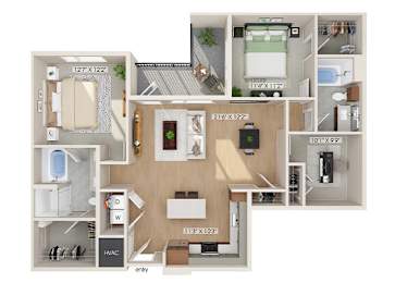 Floor Plan  B4D floor plan at The Sevens in Dallas TX