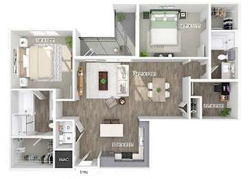 Floor Plan  Two bedroom floor plan image at Wayfern Apartments in Sandy Springs GA