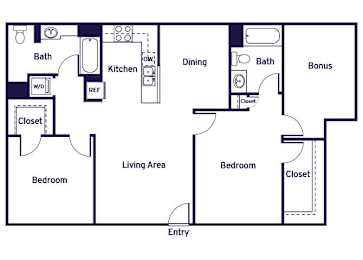 Floor Plan  Two bedroom Floorplan Image