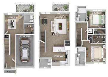 Floor Plan  Two bedroom floor plan at The Penstone Apartments and Townhomes in South Walpole MA