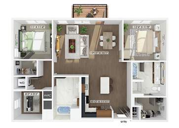Floor Plan  Two bedroom with den floor plan at Jayden Apartments in Peabody MA