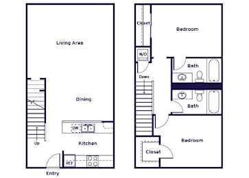Floor Plan  Two bedroom Floorplan Image