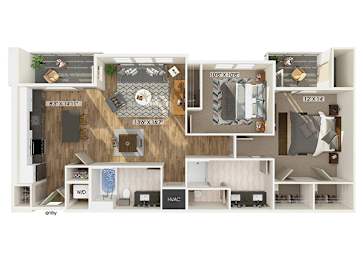 Floor Plan  Two bedroom floor plan at The Braydon Apartments in Napa CA