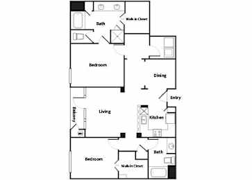 Floor Plan  Two bedroom floor plan image at Madison at Town Center Apartments in Santa Clarita CA
