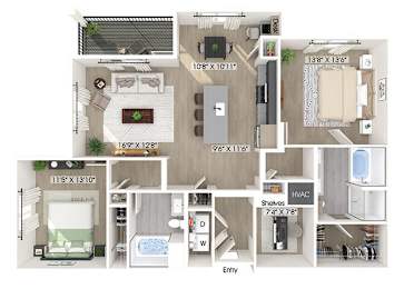 Floor Plan  Two bedroom floor plan at Station 316 in Woburn MA