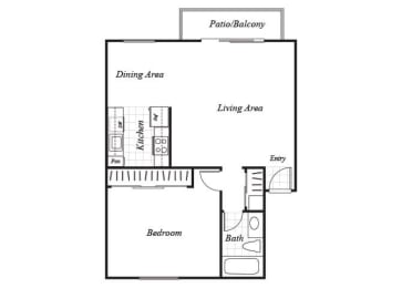 Floor Plan  one bedroom one bathroom floor plan at baycliff