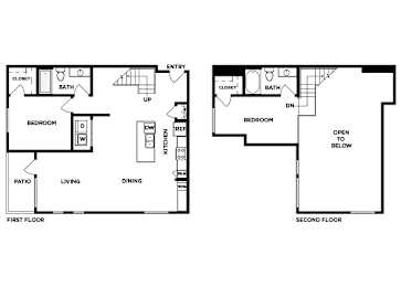 Floor Plan  Two bedroom floor plan image at Norte Town Lake Apartments in Tempe Arizona