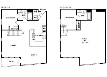Floor Plan  Two bedroom floor plan image at Norte Town Lake Apartments in Tempe Arizona