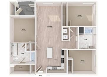 Floor Plan  C1 floor plan at Embark Apartments in Freemont CA