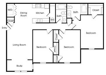 Floor Plan  Three bedroom floor plan image at Chroma Park Apartments in Austell GA
