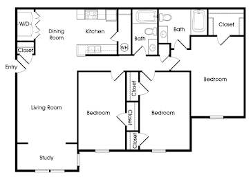 Floor Plan  Three bedroom floor plan image at Chroma Park Apartments in Austell GA