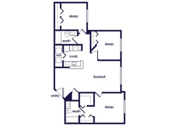 Floor Plan  C1 Floorplan Image at Emerald Dunes Apartments in Miami Gardens FL