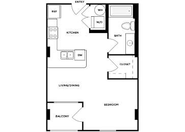 Floor Plan  Studio floor plan image at Norte Town Lake Apartments in Tempe Arizona