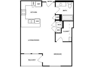 Floor Plan  Studio floor plan image at Norte Town Lake Apartments in Tempe Arizona