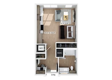 Floor Plan  Studio floor plan at Hawkley Apartments in Milford MA