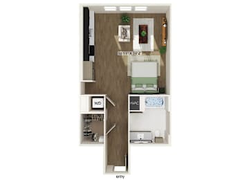 Floor Plan  Studio floor plan image at West Village Poway Apartments in Poway CA
