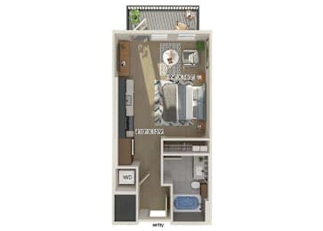 Floor Plan  Studio floor plan at 1900 Parmer Apartments in Austin TX