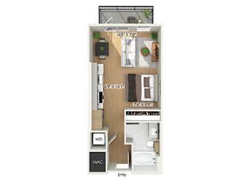 Floor Plan  Studio floor plan at Heights at 1520 Apartments in Houston TX