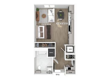 Floor Plan  Studio floor plan at The Penstone Apartments and Townhomes in South Walpole MA