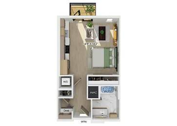 Floor Plan  Studio floor plan at 333 Ellington in Gaithersburg MD