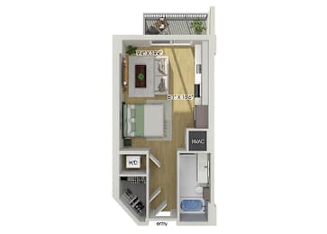 Floor Plan  Studio floor plan at Treo Apartments in Fort Lauderdale FL