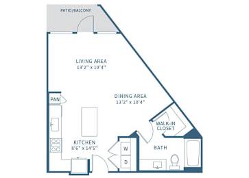 Floor Plan  Studio floor plan at Jada Legacy Central