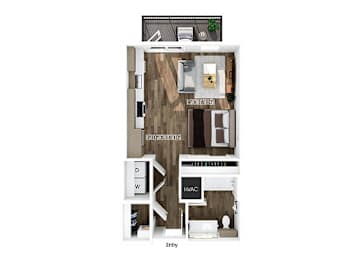 Floor Plan  Studio floor plan at Merrick on Midway Apartments in Farmers Branch TX