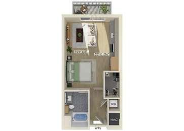 Floor Plan  Studio floor plan at Treo Apartments in Fort Lauderdale FL