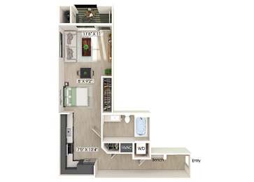 Floor Plan  Studio floor plan at Olivean Apartments in Broomfield CO