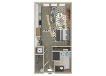 Floor Plan  Studio bedroom floor plan image at East Bend Apartments in Houston TX