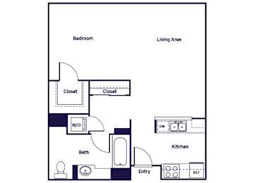 Floor Plan  Studio one bathroom Floorplan Image
