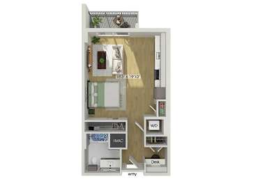 Floor Plan  Studio floor plan at Treo Apartments in Fort Lauderdale FL